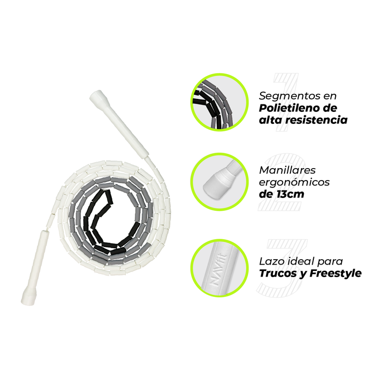 Cuerda Lazo para Saltar Segmentado CrossFit | 7501BGNE