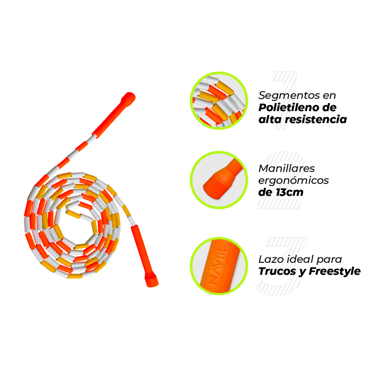 Cuerda Lazo para Saltar Segmentado CrossFit | 7501AMBN