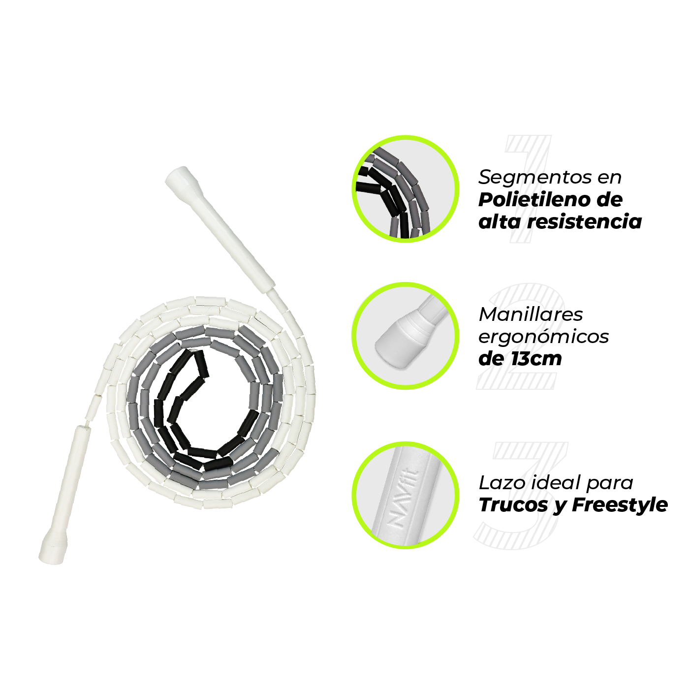 Cuerda Lazo para Saltar Segmentado CrossFit | 7501BGNE
