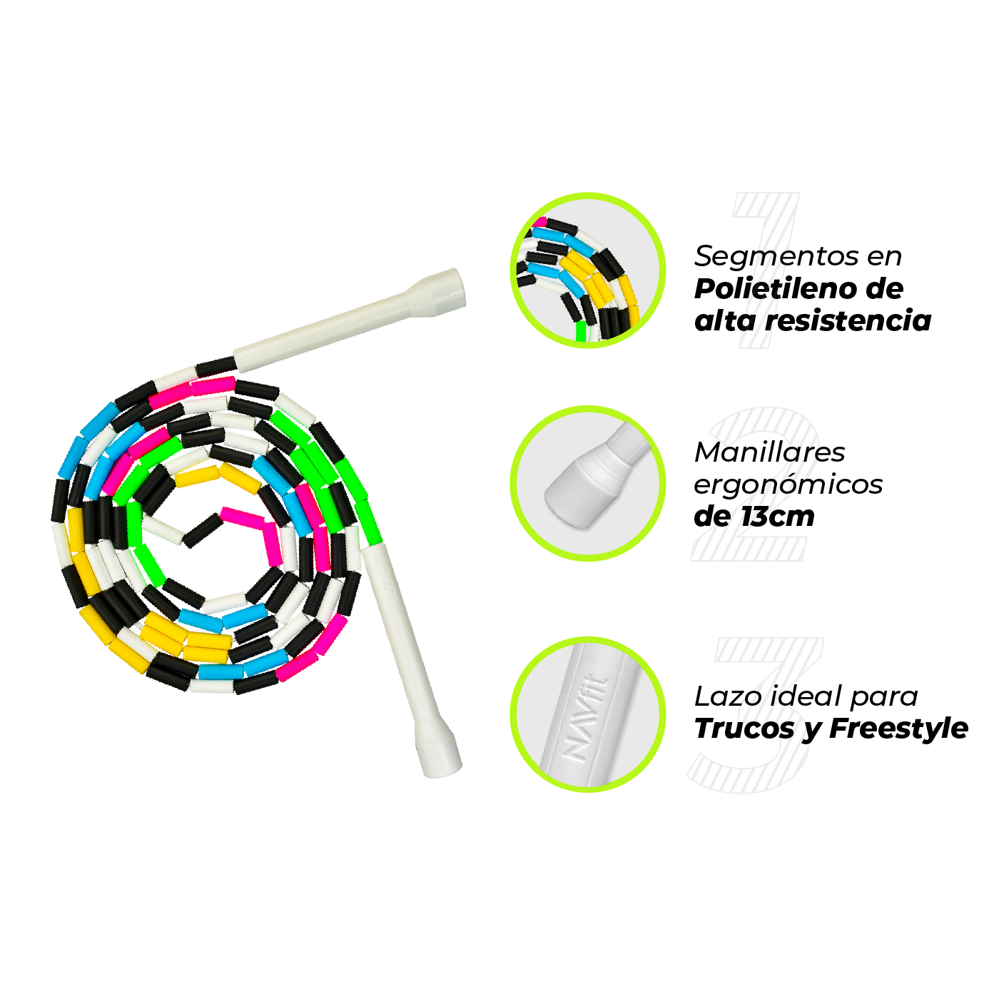 Cuerda Lazo para Saltar Segmentado CrossFit | 7501NEB